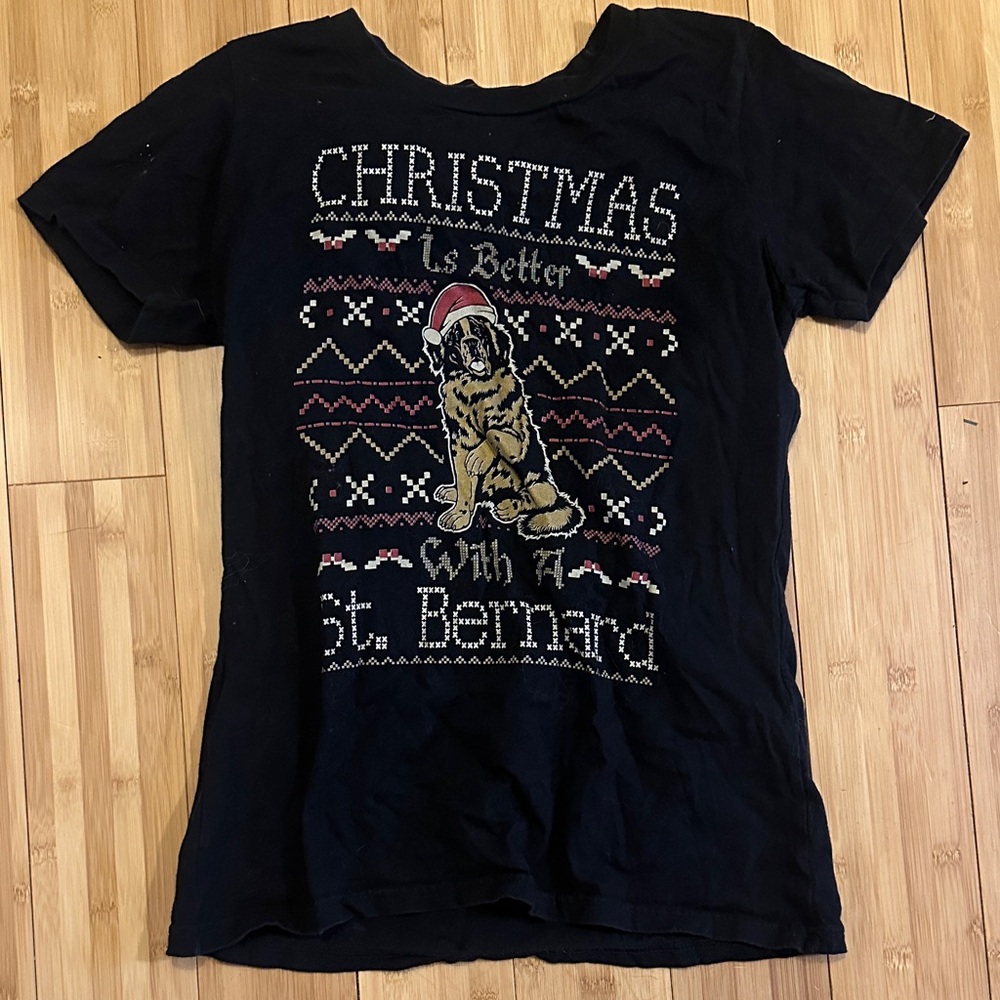 Black Christmas St. Bernard T-Shirt